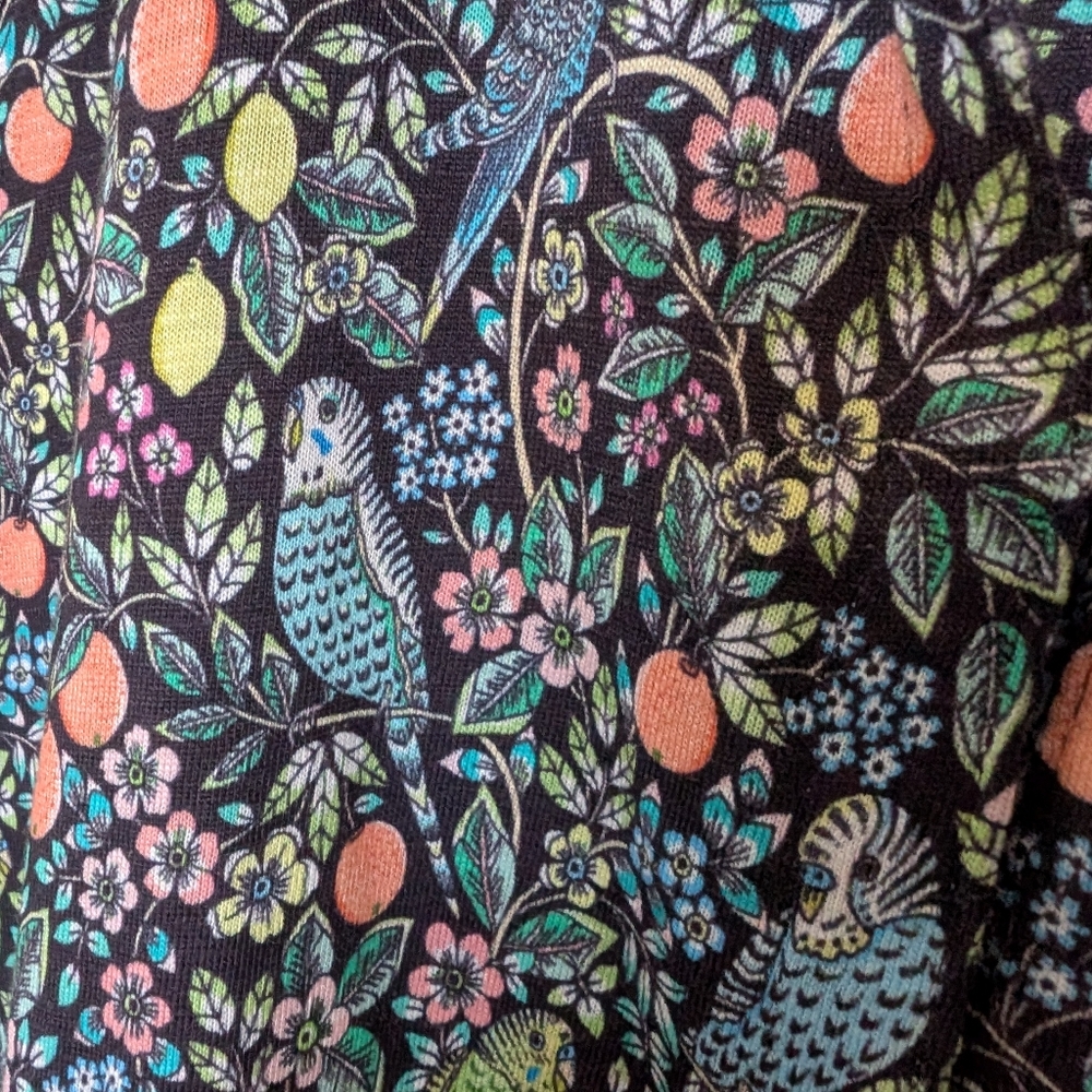 J. Jill Navy Floral And Bird Blouse - Picture 3 of 5